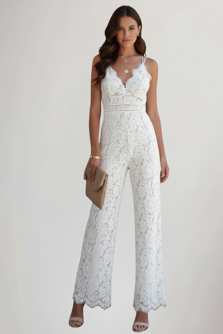 Fiona | Sleeveless V-Neck Wide-Leg Jumpsuit