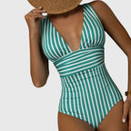 Freya | V-Neck Striped One-Piece Swimsuit