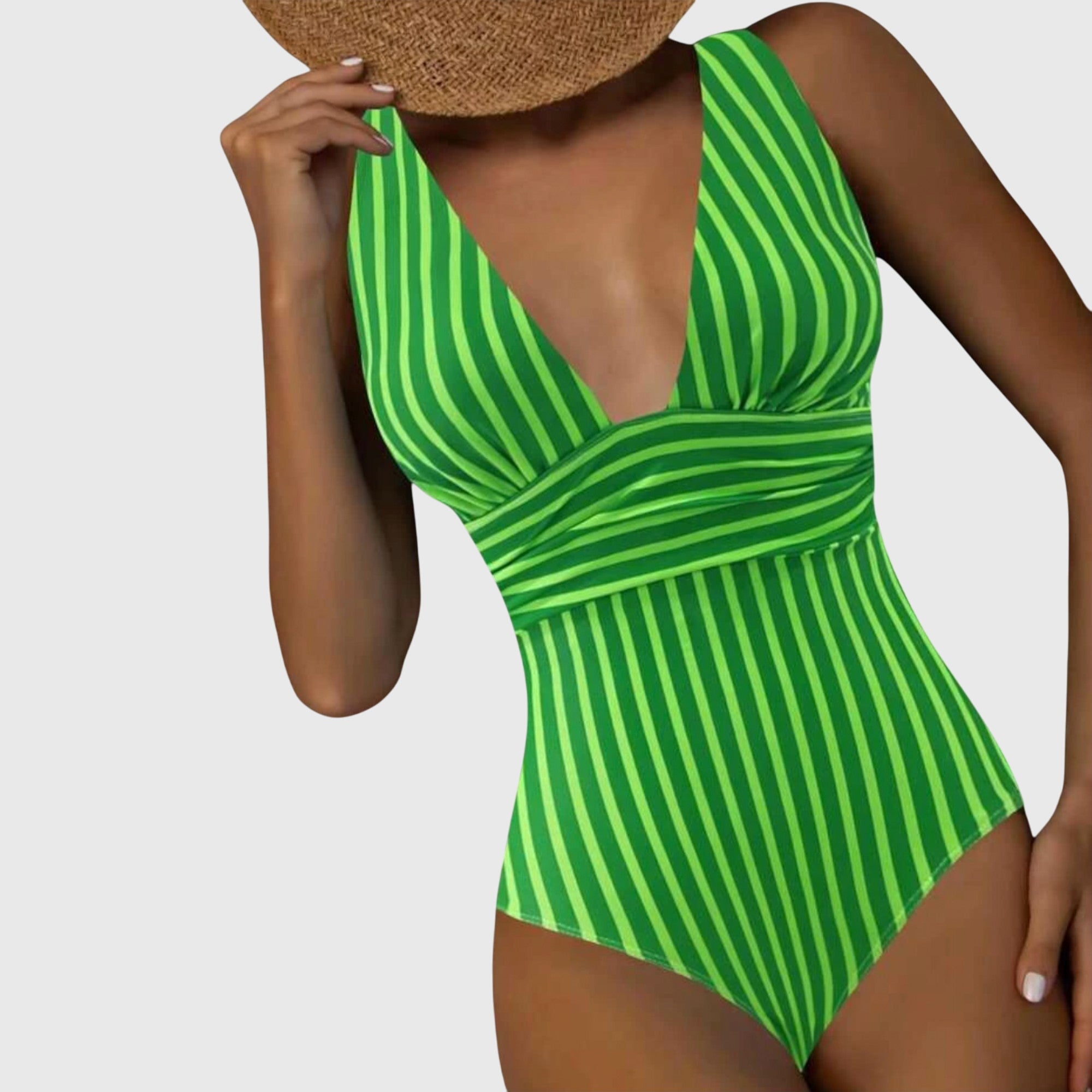 Freya | V-Neck Striped One-Piece Swimsuit