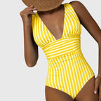 Freya | V-Neck Striped One-Piece Swimsuit