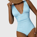 Freya | V-Neck Striped One-Piece Swimsuit