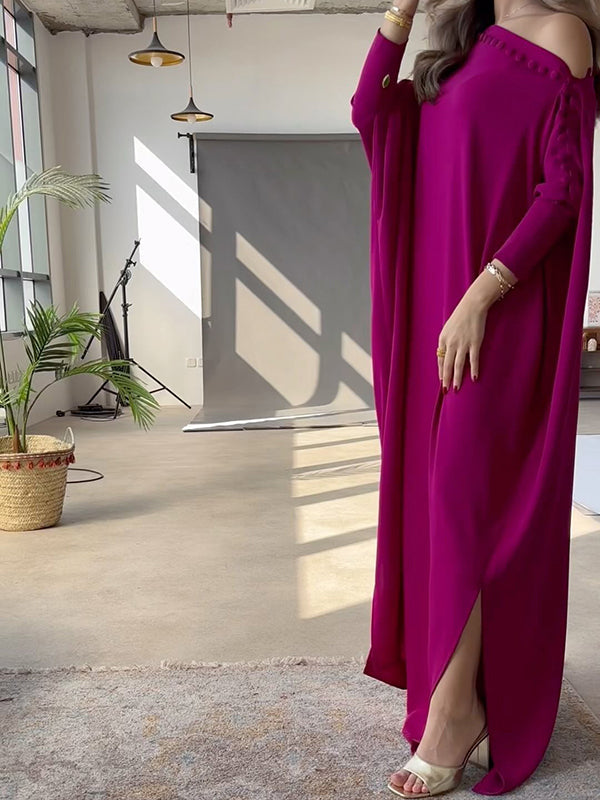 Gemma | Loose Fit Buttoned H-Line Maxi Dress