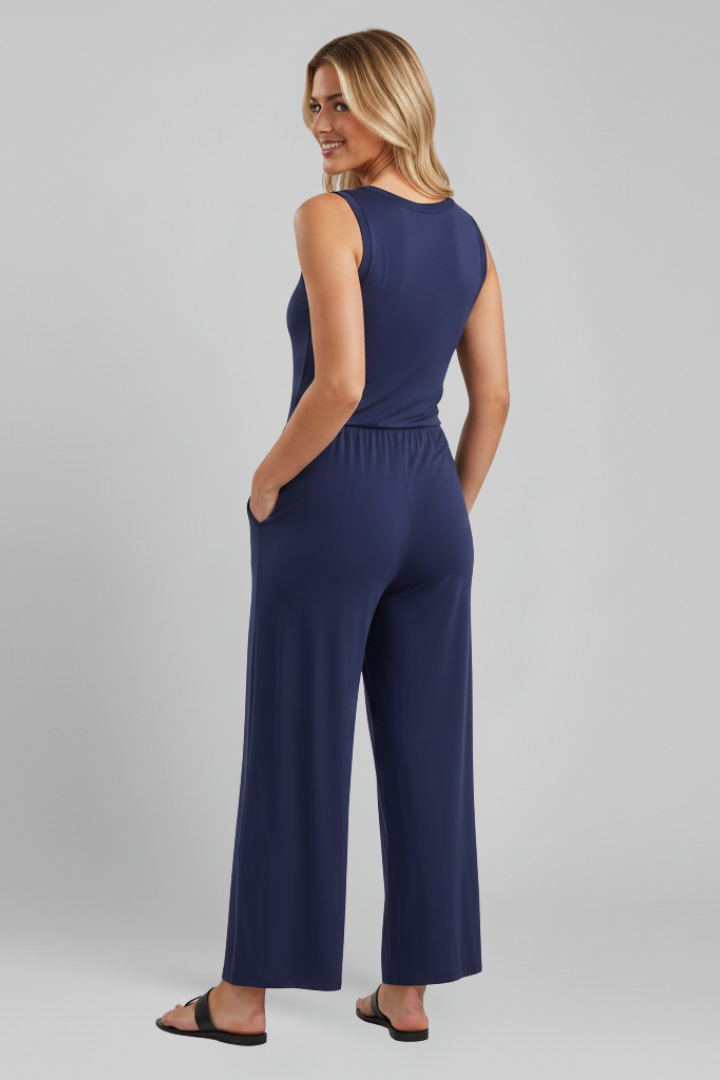 Gemma | Relaxed Fit Round-Neck Wide-Leg Jumpsuit