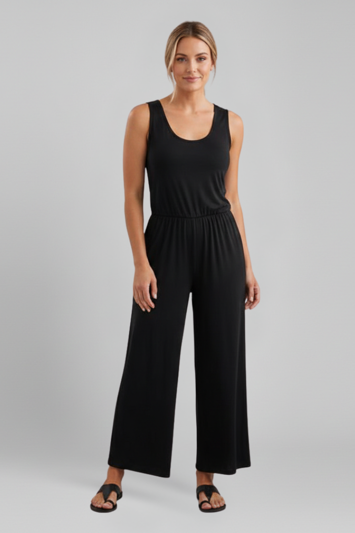 Gemma | Relaxed Fit Round-Neck Wide-Leg Jumpsuit