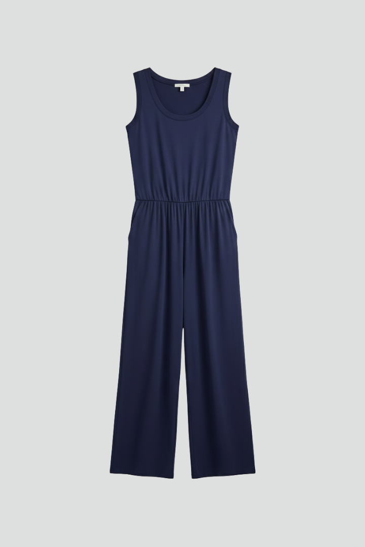 Gemma | Relaxed Fit Round-Neck Wide-Leg Jumpsuit