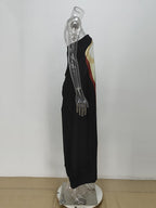 Greer | Loose Fit Printed Split-Joint Tube Maxi Dress