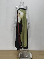 Greer | Loose Fit Printed Split-Joint Tube Maxi Dress