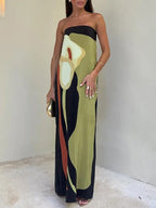 Greer | Loose Fit Printed Split-Joint Tube Maxi Dress