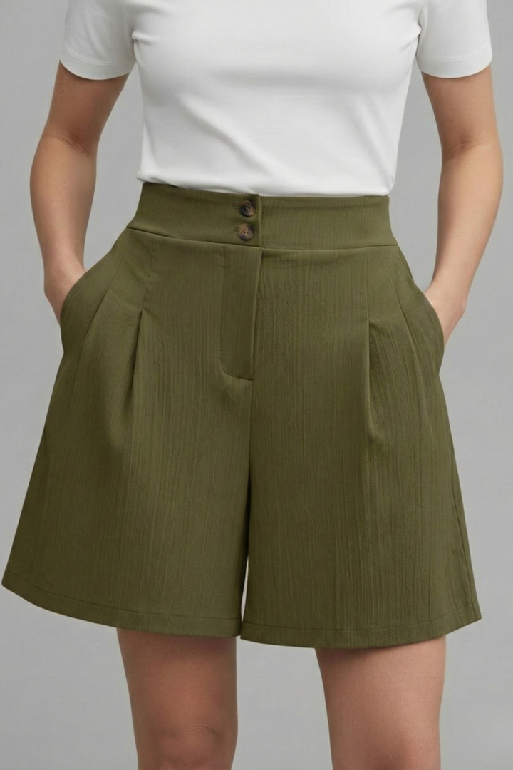 Hailey | High Waist Wide Leg Shorts