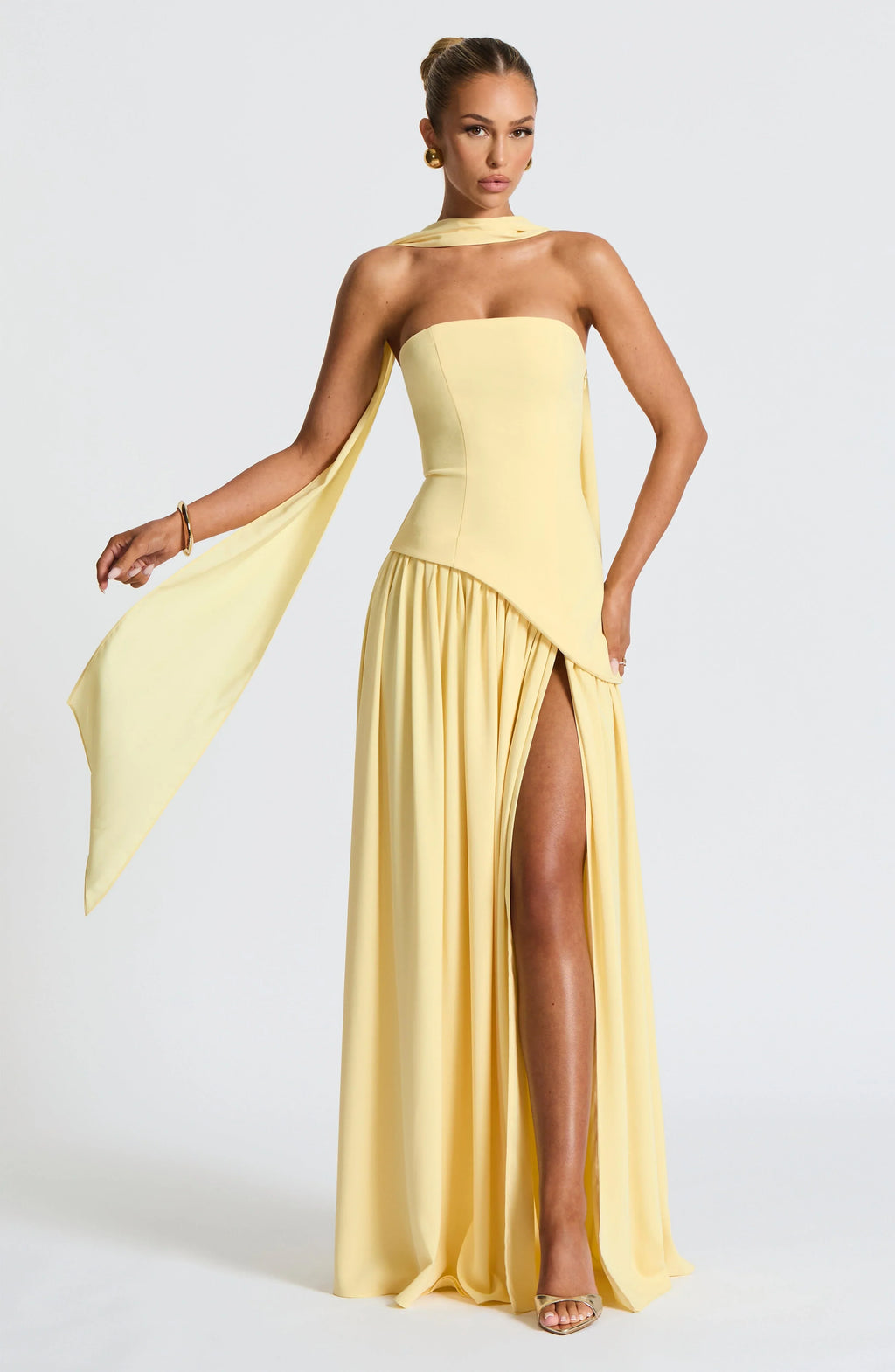 Halston | Structured Bustier Corset Maxi Dress