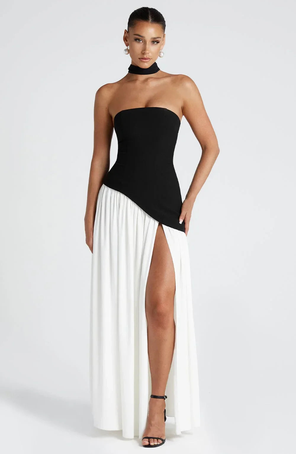 Halston | Structured Bustier Corset Maxi Dress