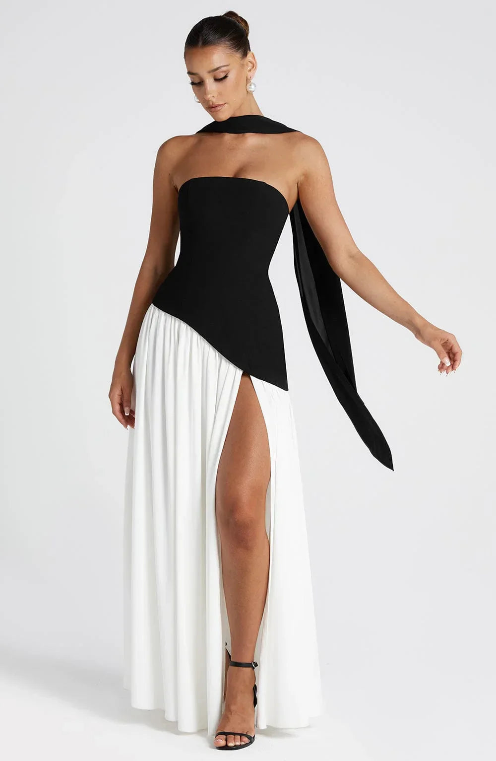 Halston | Structured Bustier Corset Maxi Dress