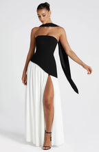 Halston | Structured Bustier Corset Maxi Dress