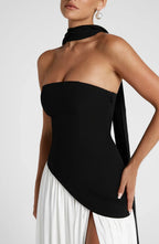 Halston | Structured Bustier Corset Maxi Dress