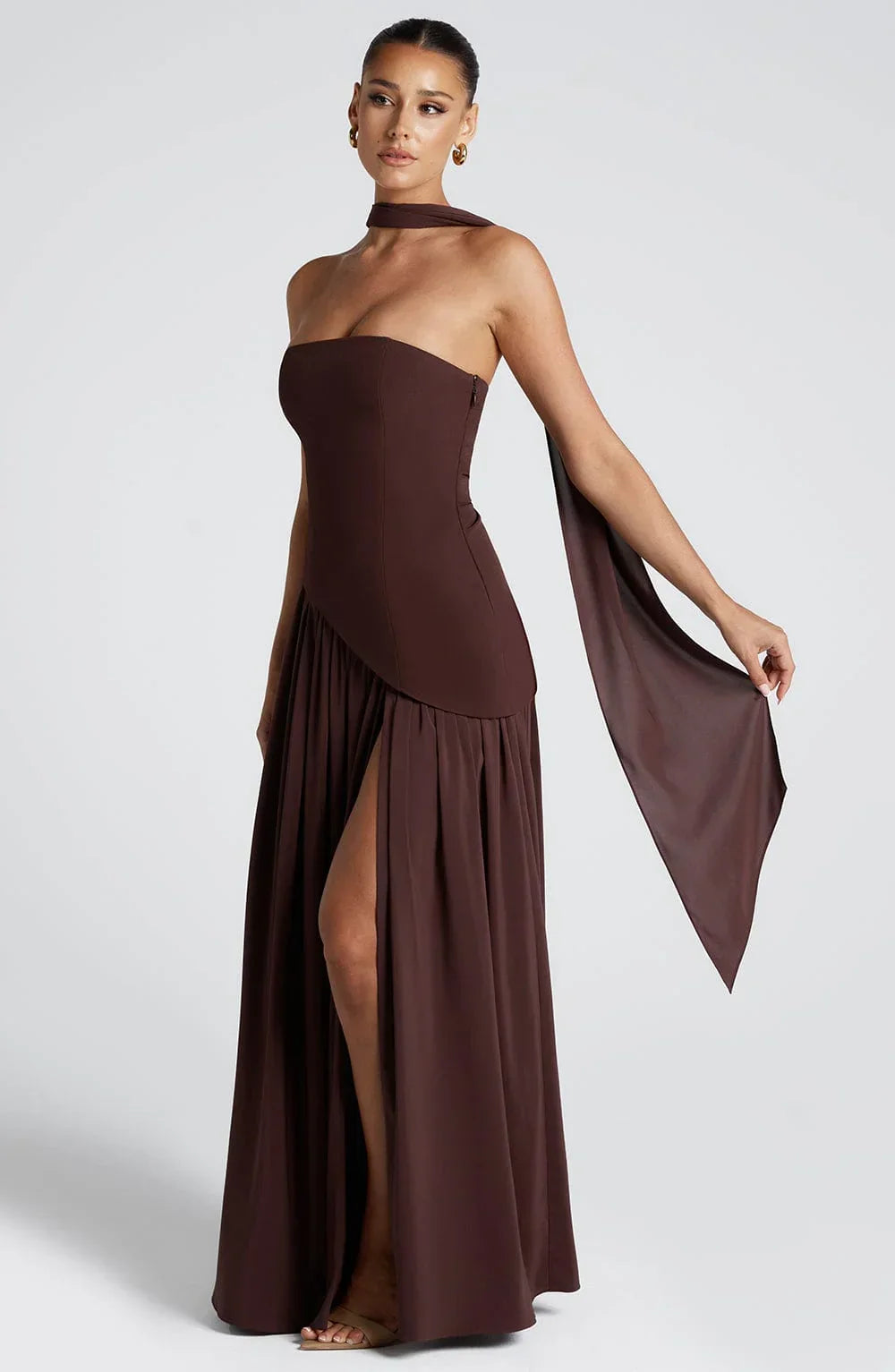 Halston | Structured Bustier Corset Maxi Dress