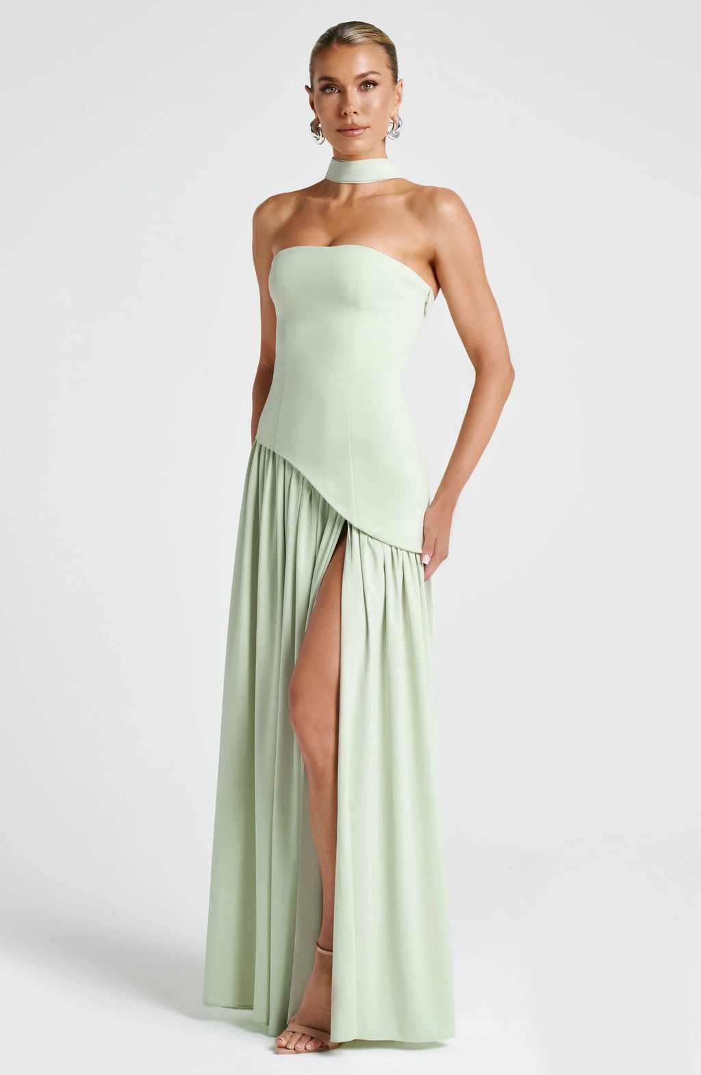 Halston | Structured Bustier Corset Maxi Dress