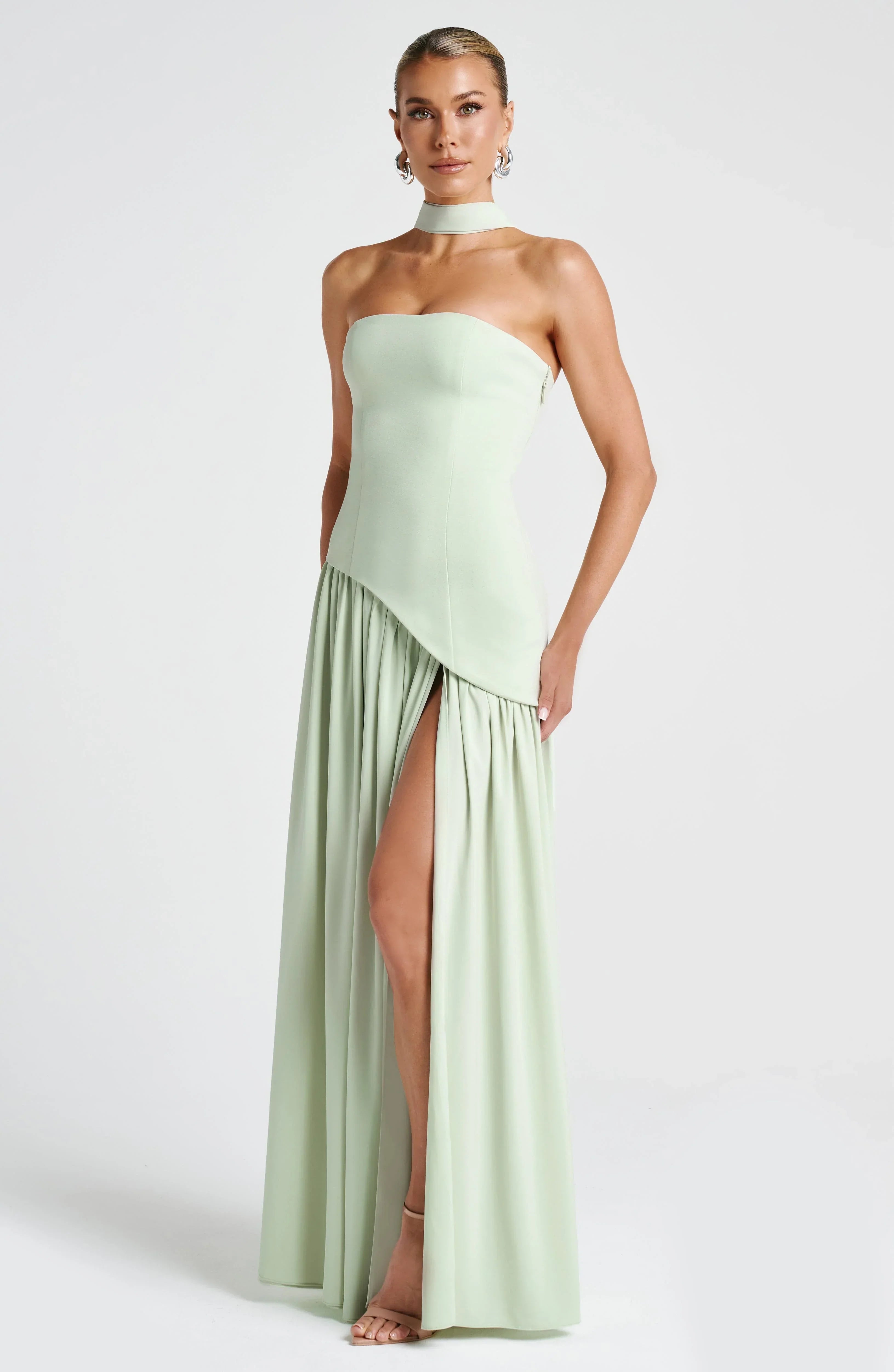 Halston | Structured Bustier Corset Maxi Dress
