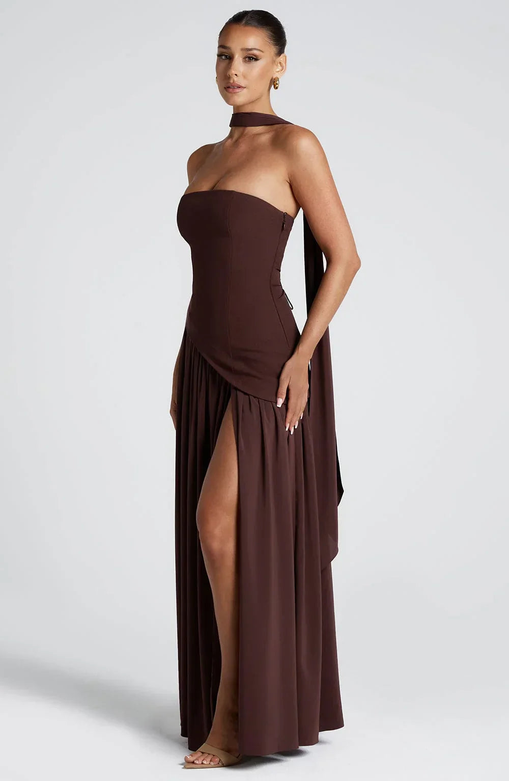 Halston | Structured Bustier Corset Maxi Dress