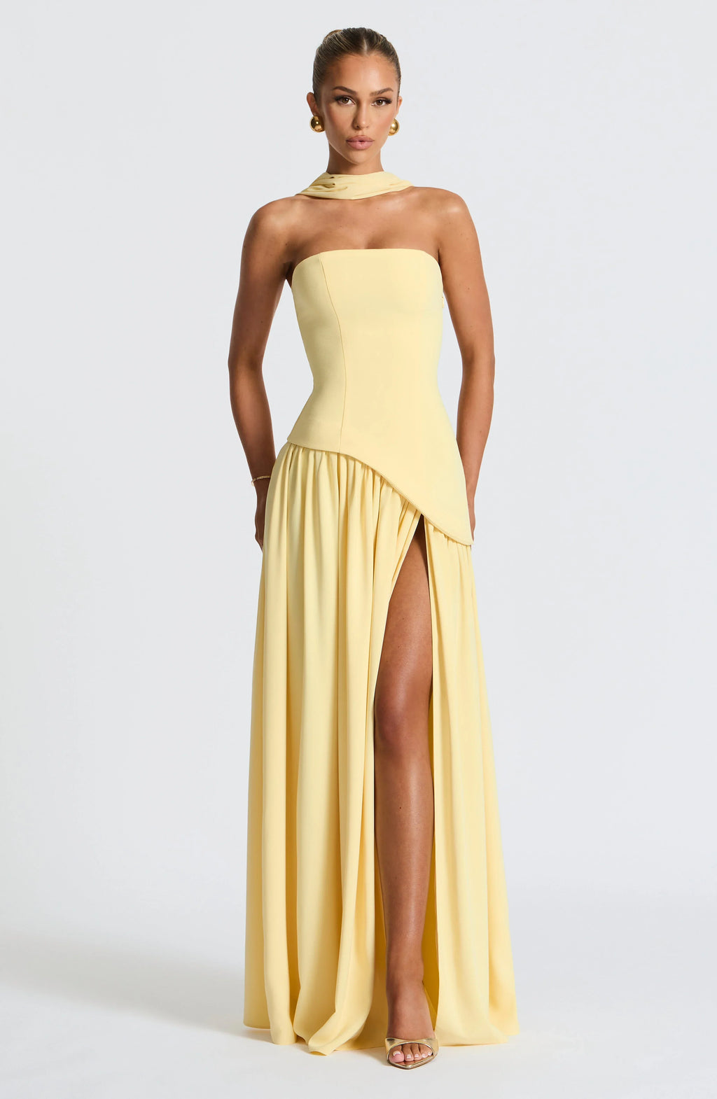 Halston | Structured Bustier Corset Maxi Dress