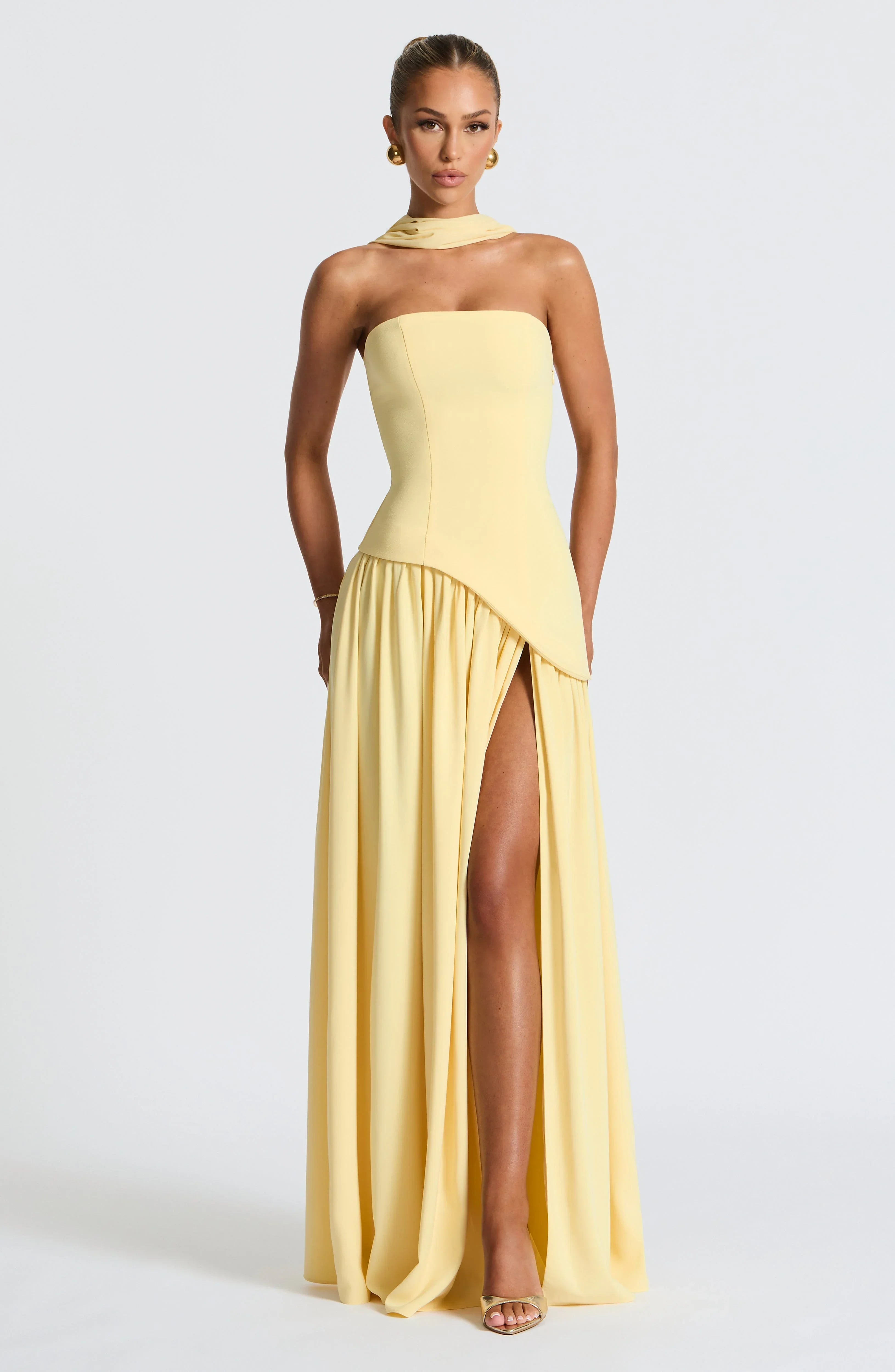Halston | Structured Bustier Corset Maxi Dress