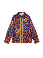 Hannah | Long Sleeve Buttoned Lapel Flower Print Blouse
