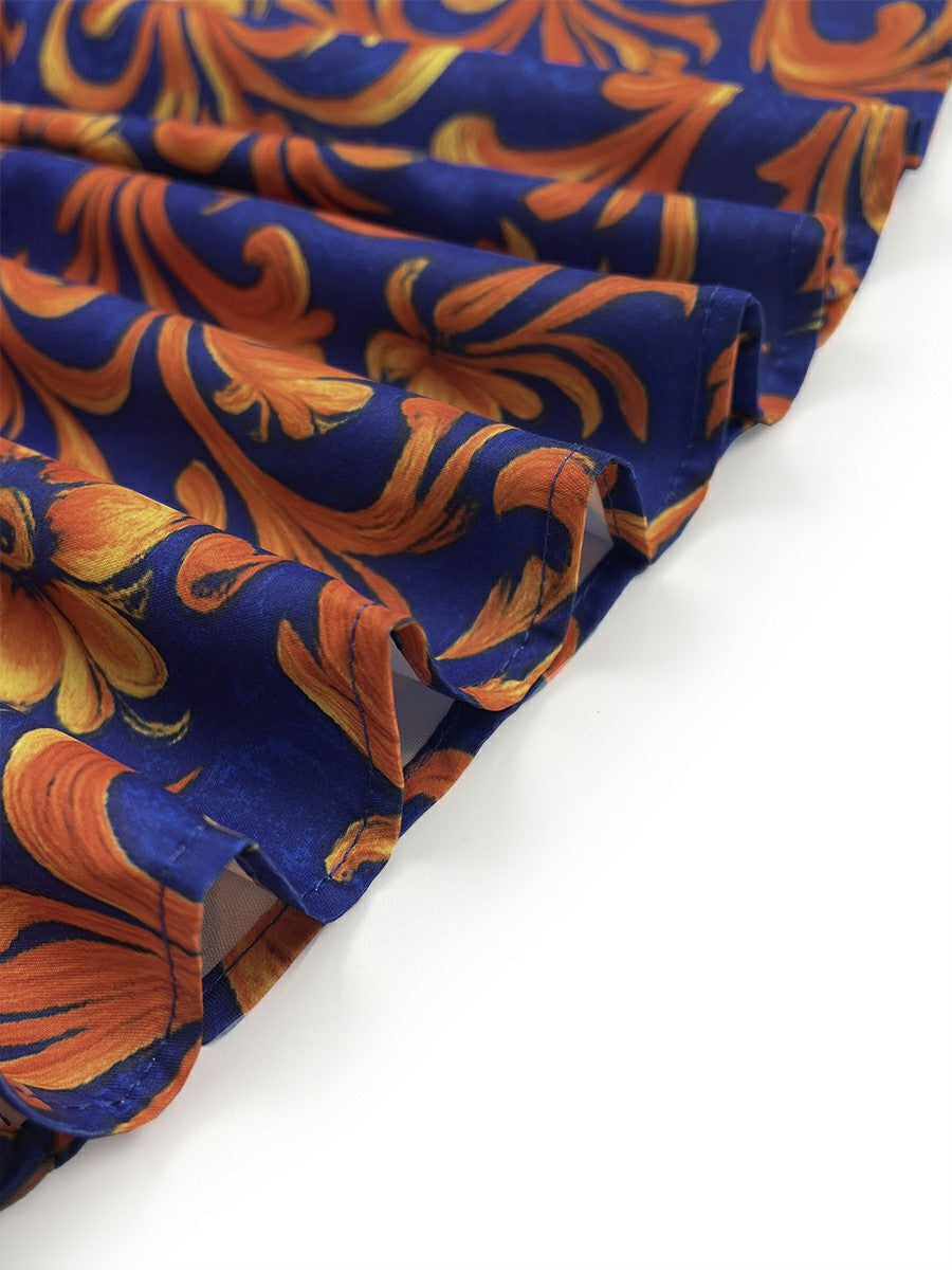 Hannah | Long Sleeve Buttoned Lapel Flower Print Blouse