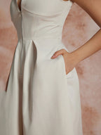 Harlow | High Waist Loose Fit V-Neck Wide Leg Jumpsuit