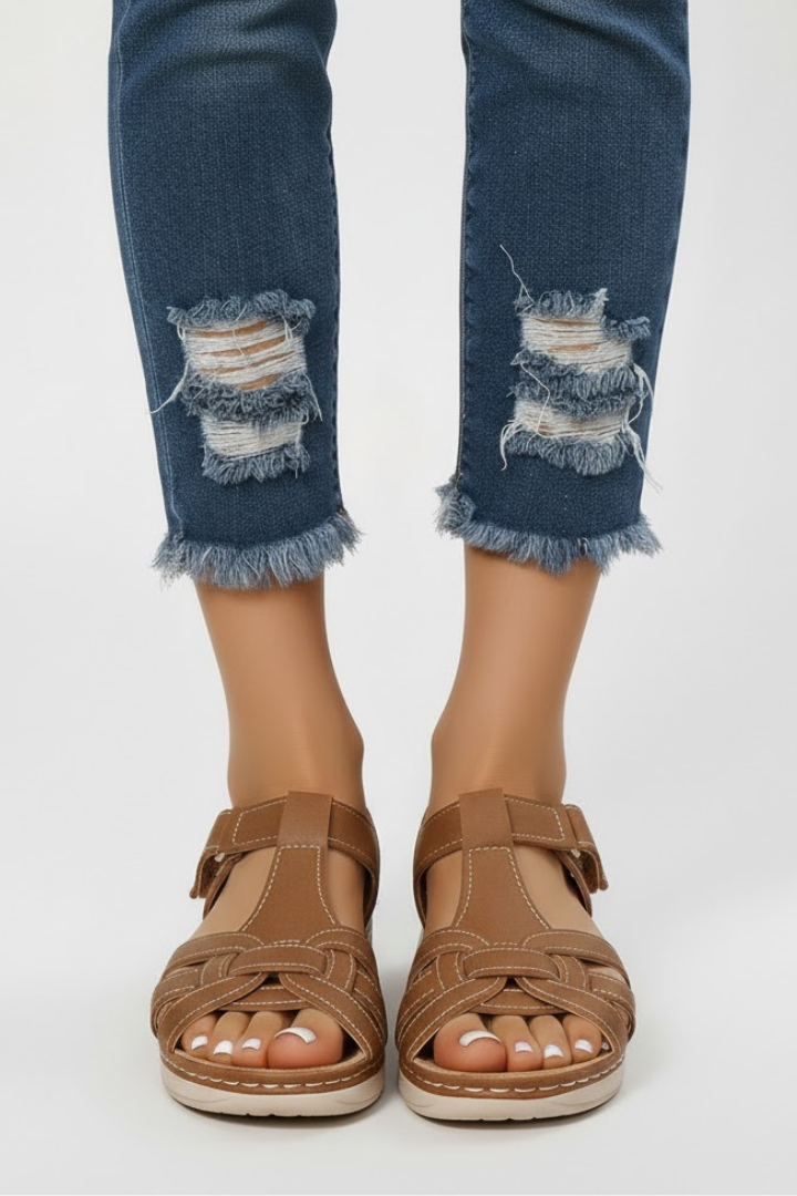 Harlow | Retro Strap Buckle Sandals