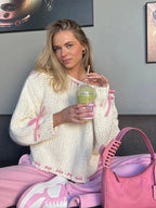 Harper | Asymmetric Relaxed Fit Cardigan With Tie Details