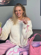 Harper | Asymmetric Relaxed Fit Cardigan With Tie Details