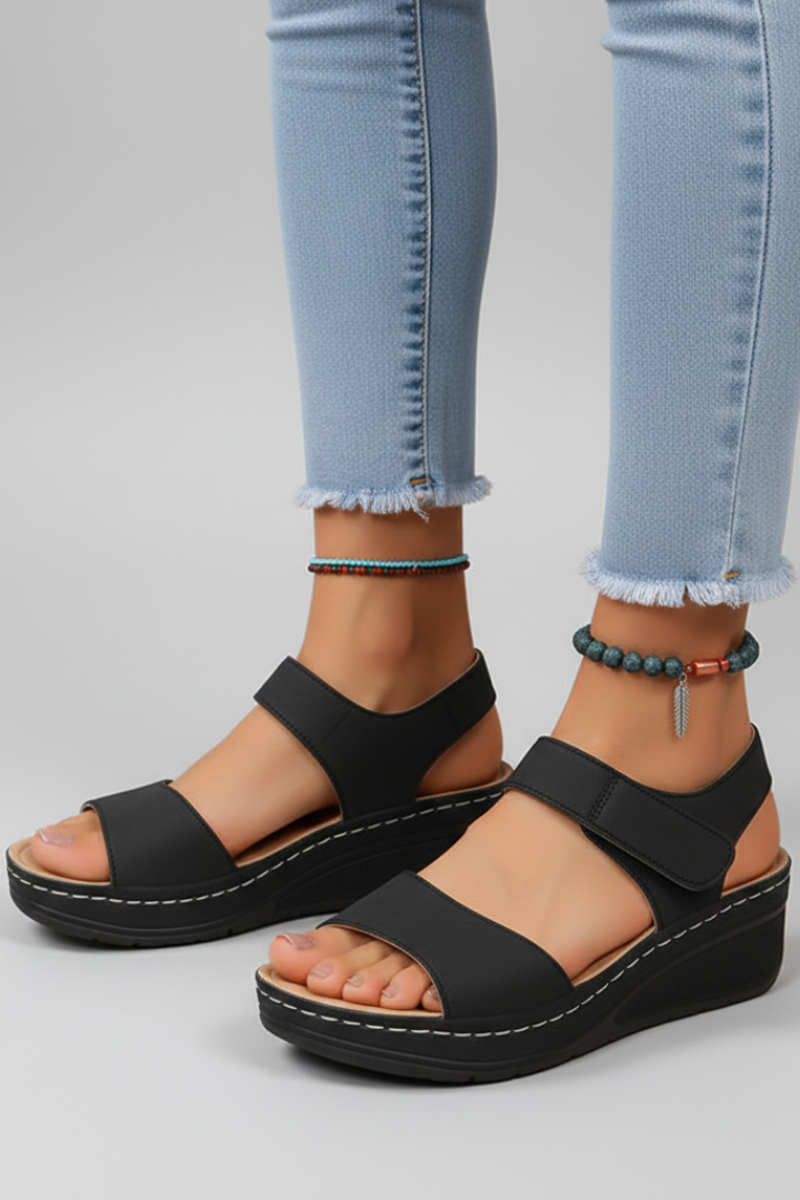 Harriet | Wedge Heel Loop Strap Sandals