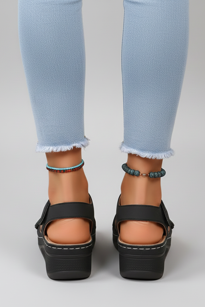 Harriet | Wedge Heel Loop Strap Sandals