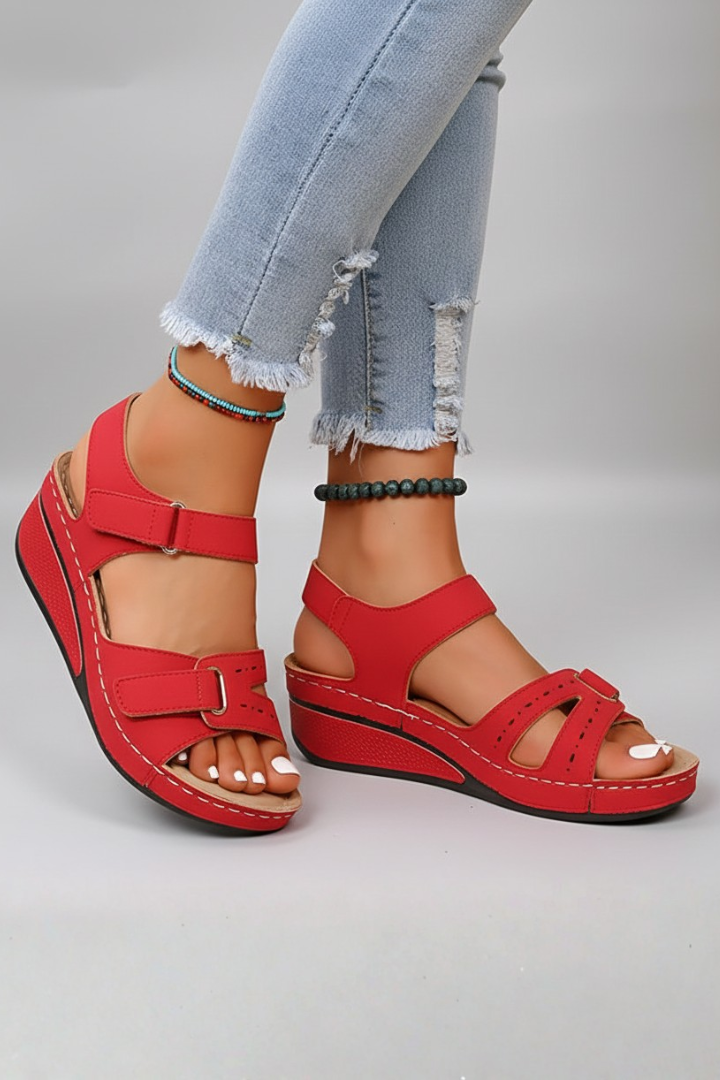 Harriet | Wedge Heel Loop Strap Sandals