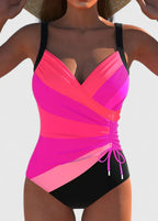 Holly | Wrap-Front Striped One-Piece Swimsuit
