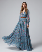 Hope | Bohemian Fit Floral Print Long Sleeve Maxi Dress