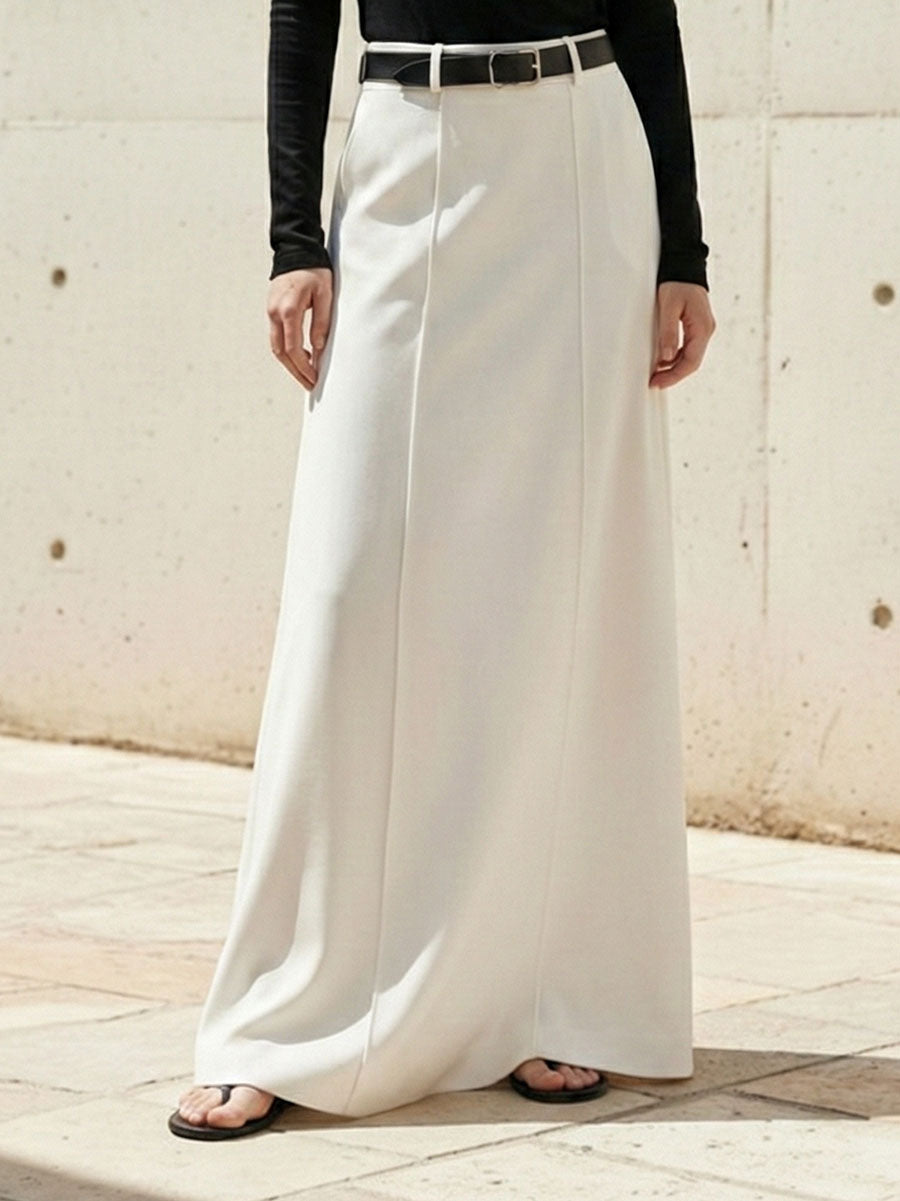 Ingrid | H-Line Solid Color Skirt