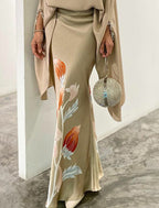 Isadora | Loose Fit Batwing Sleeve High Neck Skirt Set