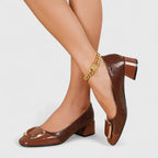 Jessamine | Crocodile-Embossed Block Heel Loafers