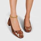 Jessamine | Crocodile-Embossed Block Heel Loafers