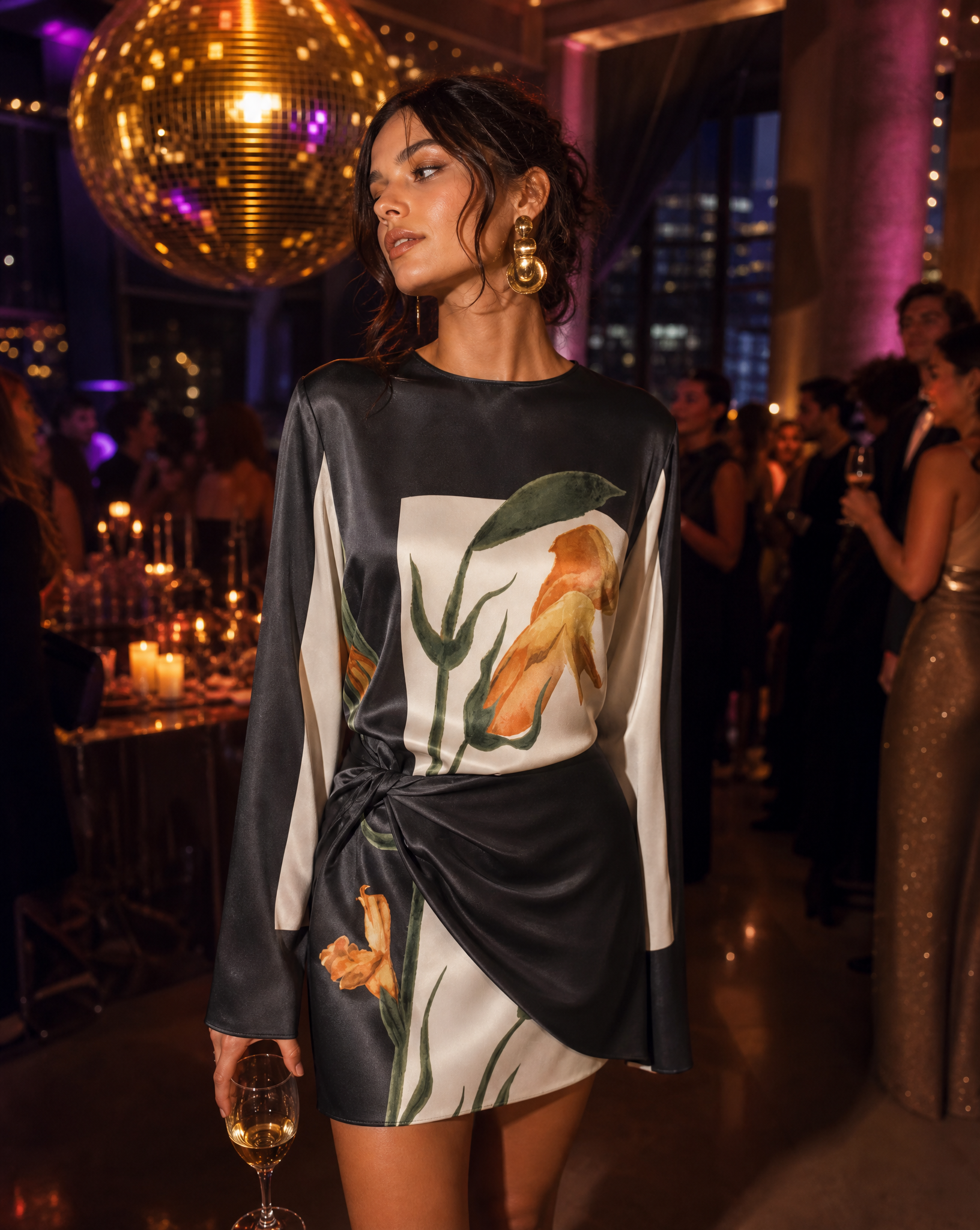 Jessamine | Draped Twist Fit Floral Mini Dress