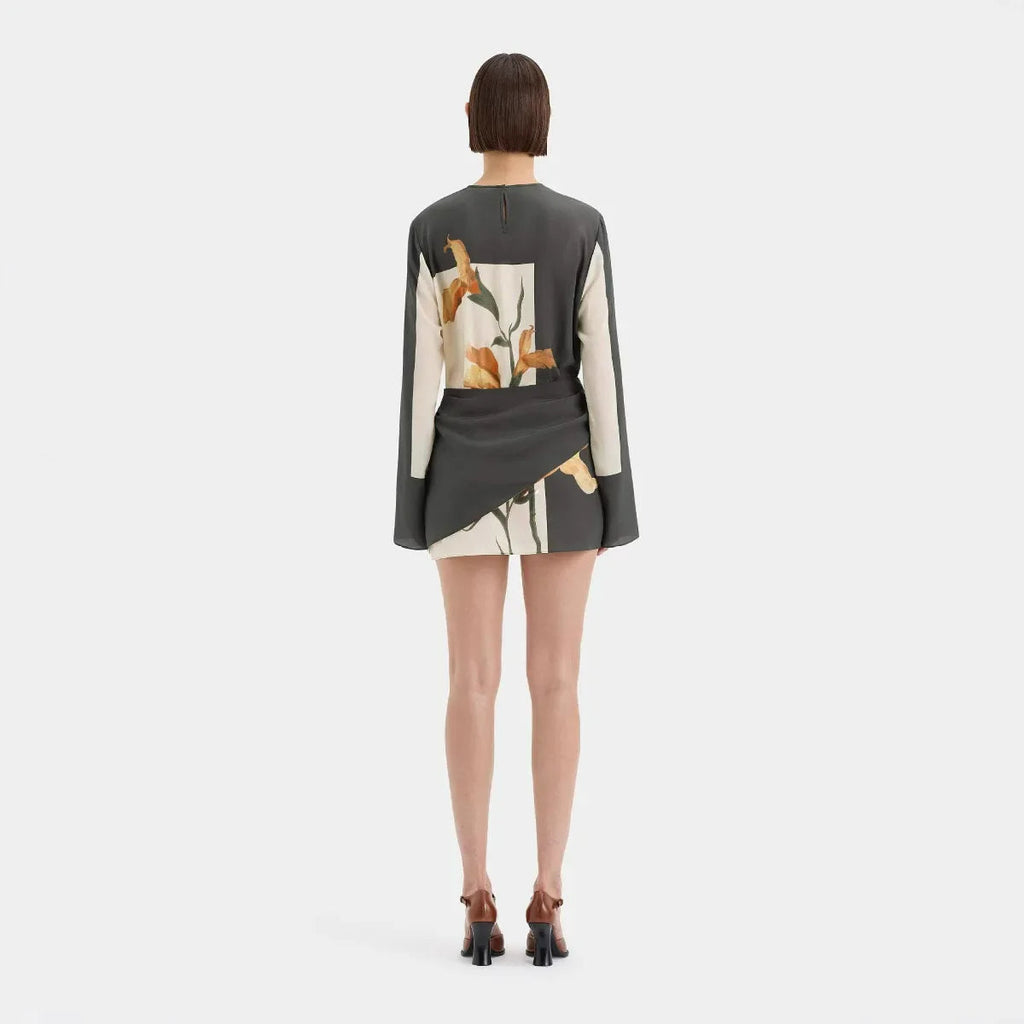 Jessamine | Draped Twist Fit Floral Mini Dress