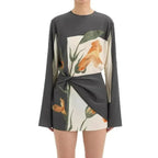 Jessamine | Draped Twist Fit Floral Mini Dress