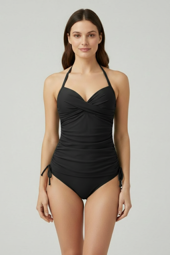 Jovana | V-Neck Ruched Side Tankini Top
