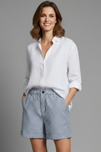 Judith | High Waist Tailored Striped Shorts