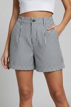 Judith | High Waist Tailored Striped Shorts