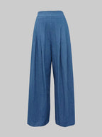 Juliana | Loose Fit Wide Leg Pleated Jean Pants