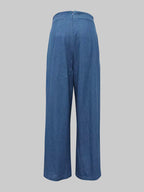 Juliana | Loose Fit Wide Leg Pleated Jean Pants