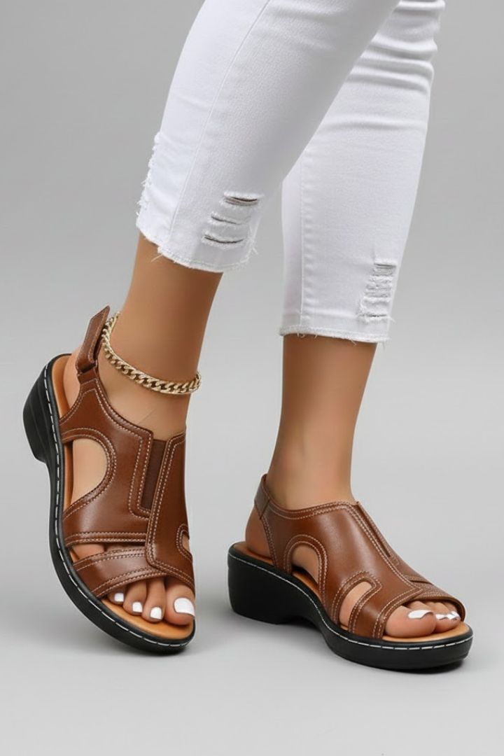 Justine | Platform Open Toe Cutout Sandals