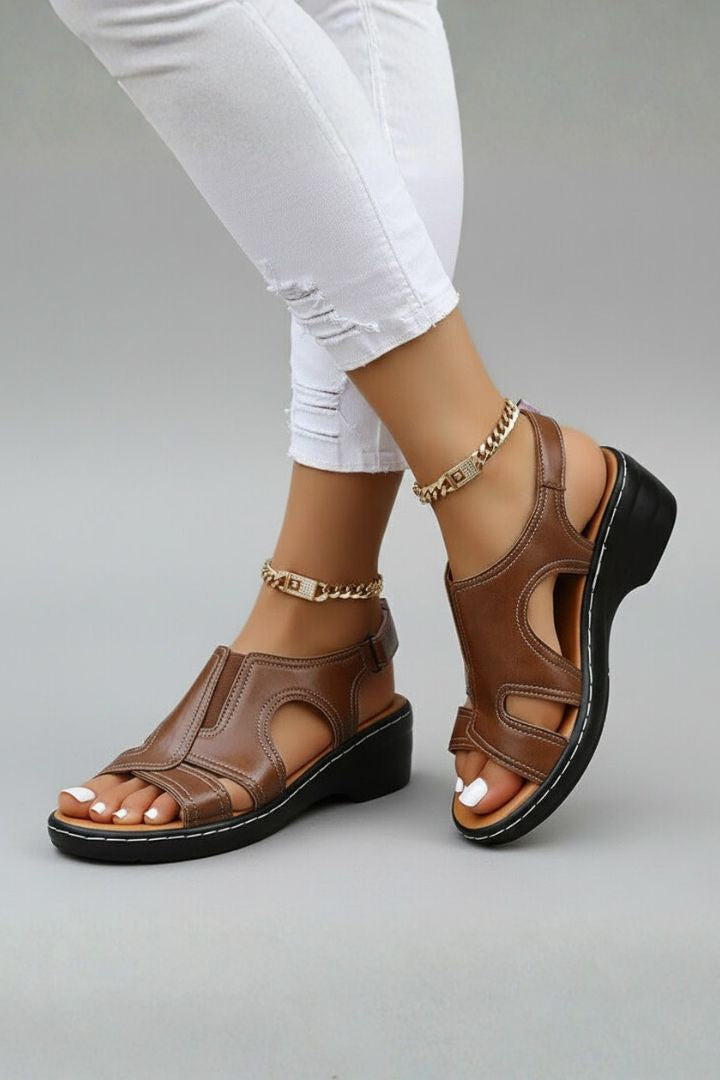 Justine | Platform Open Toe Cutout Sandals
