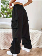 Justine | Wide Leg Cargo Pocket Casual Pants